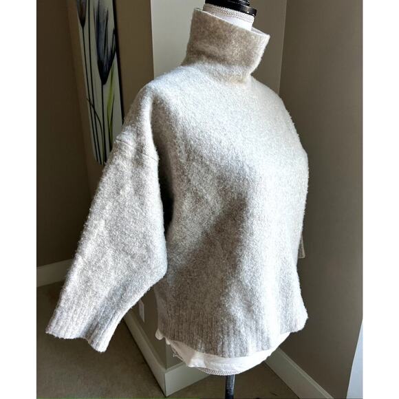 Zara ladies wool blend mock beige sweater size M - Picture 3 of 4
